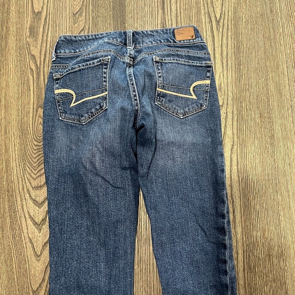American Eagle Artist Jeans Straight Leg Low Rise Stretch Denim Dark Wash Size 2 - Picture 13 of 13